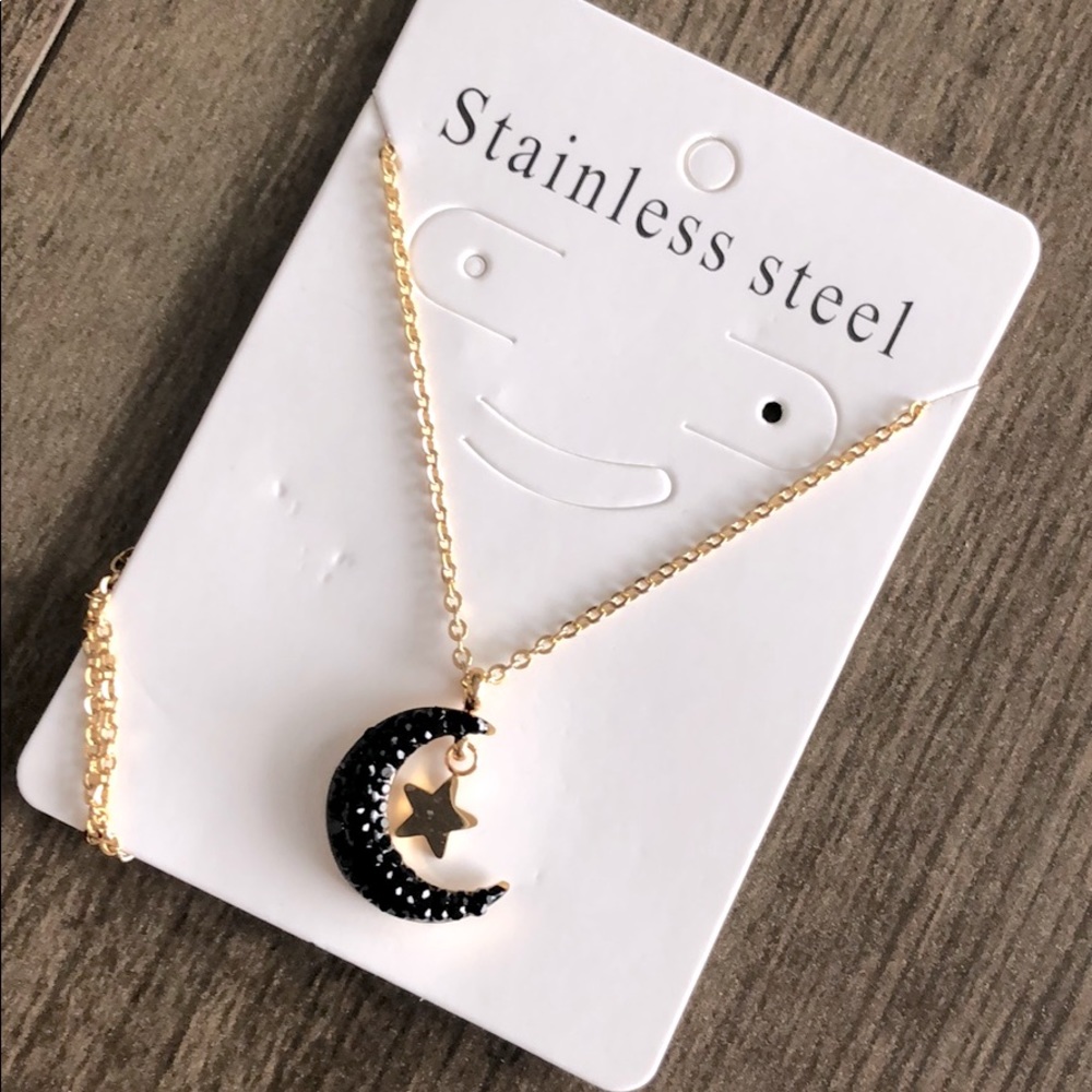Moon and star necklace